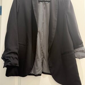 POPSUGAR Black Blazer with Patterned Lining
